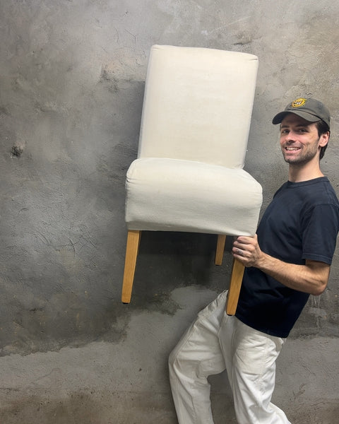 Cream Upholstered Dining Chair With Washable Cover