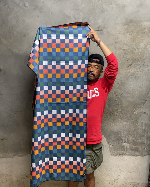 Slowtide GQ Checkered Beach Towel, 30x70"