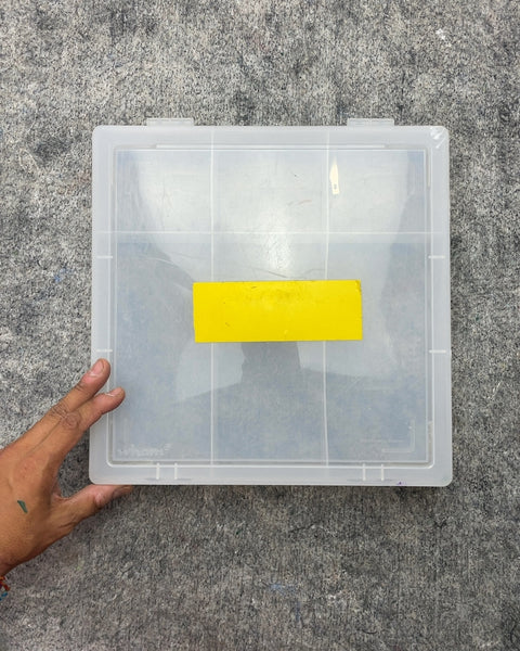 Clear Plastic Storage Box with Dividers, 12x13x3"
