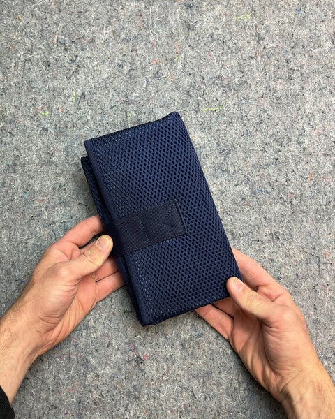 Navy Blue Mesh and Fabric Portable Changing Pad