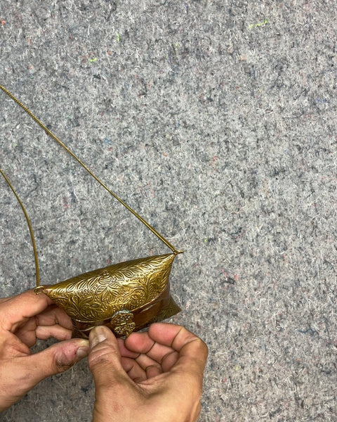 Vintage Embossed Metal Pillow Purse
