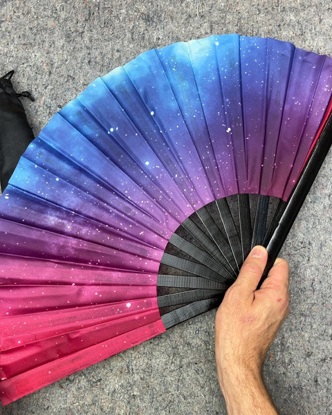 Giant Galaxy Print Folding Hand Fan