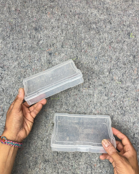 Two Plastic Storage Boxes, 7x4.5x1"