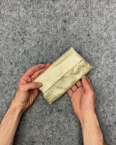 Vintage Lady Burton Gold Glitter Clutch Wallet
