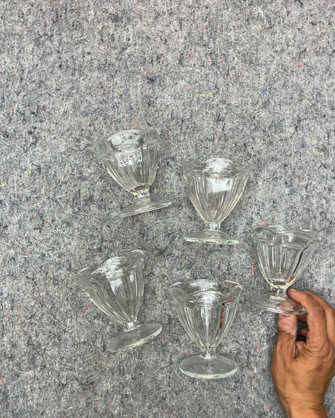 Set of 5 Clear Glass Dessert Cups