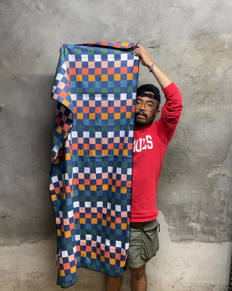 Slowtide GQ Checkered Beach Towel, 30x70"