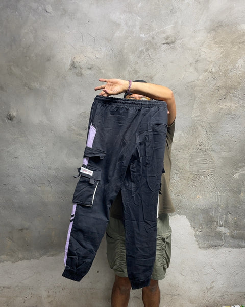 Uniroy Black and Purple Cargo Pants, Sz M