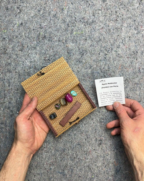 Pretty Woven Box with Agate Stones