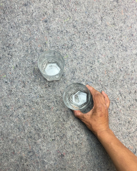 Two Sexy Clear Glass Tumblers