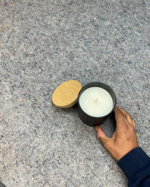 A Cute Candle with Wood Lid