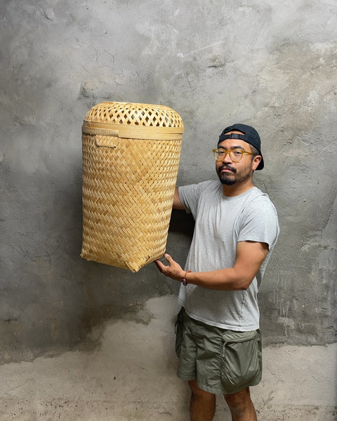 Sexy Woven Bamboo Laundry Hamper, 26x16"