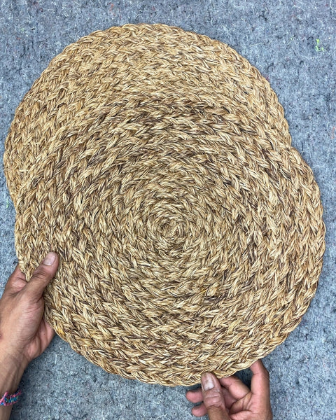 2 Rattan Jute Placemats, 15"