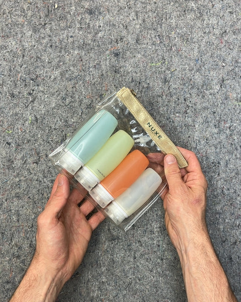 Nuxe Travel Toiletry Bottles with Clear Pouch