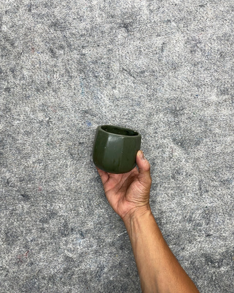 Olive Hexagonal Mini Planter Pot