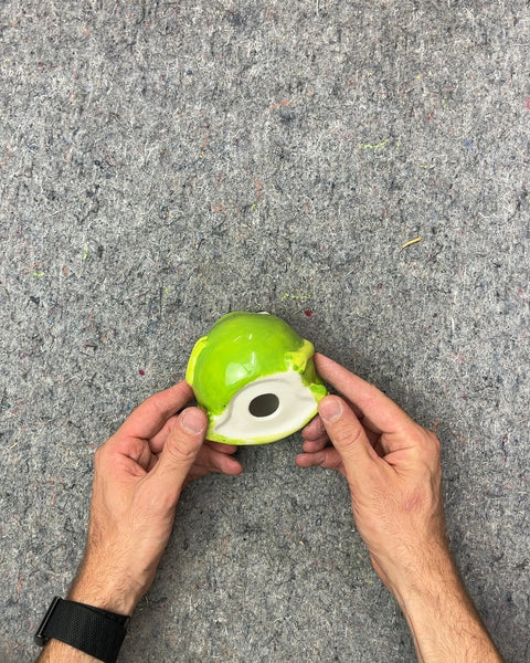 Green Frog Ceramic Figurine