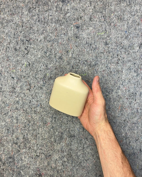 Super Cute Small Beige Ceramic Vase
