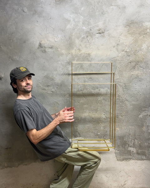 Sexy Gold Metal Towel Rack, W15.5xD9xH32"