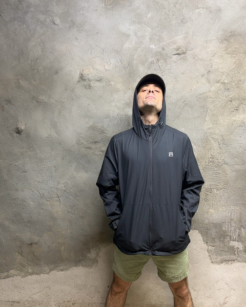 Avalanche Black Windbreaker Jacket, Size M