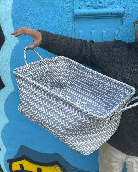Large Woven Rectangular Storage Basket, 14x18"