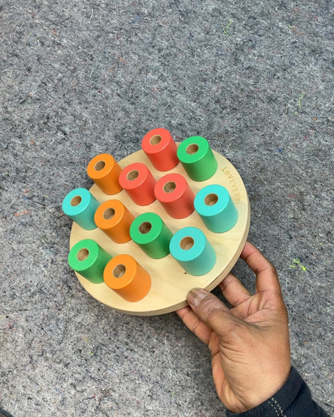 Lovevery Wooden Stacking Peg Board Toy