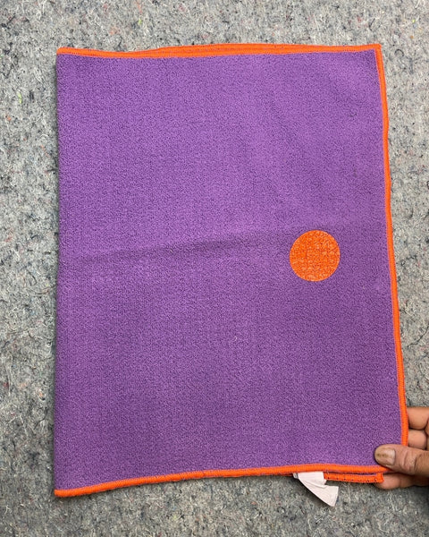 Purple Microfiber Cleaning Cloth with Orange Trim