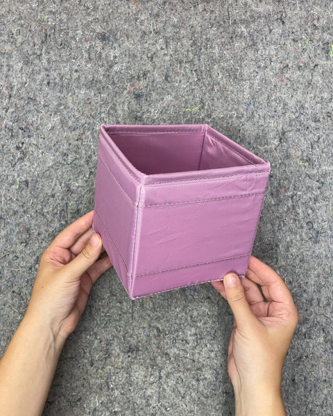 Purple Foldable Storage Bin, 5x5x5 in