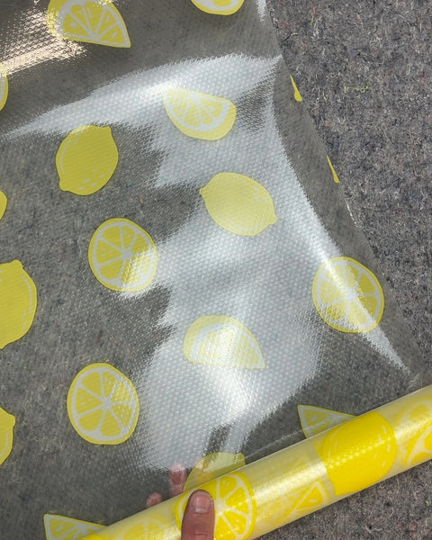 Roll Of Lemon Print Shelf Liner, 17x80"