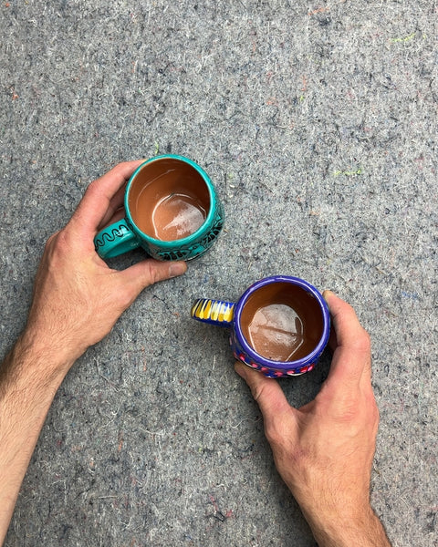 Set of 2 Day of the Dead Skull Mugs