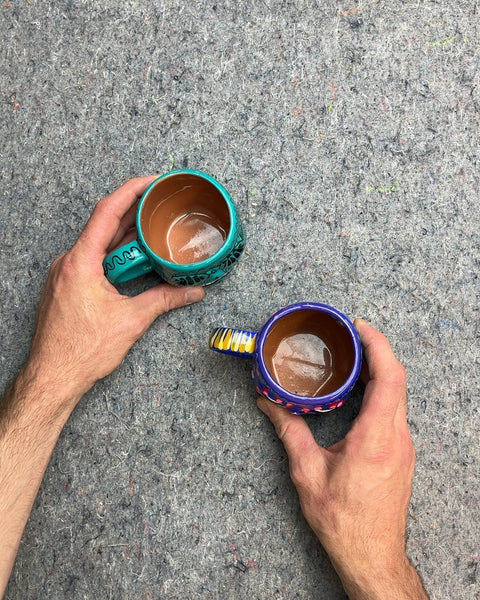 Set of 2 Day of the Dead Skull Mugs