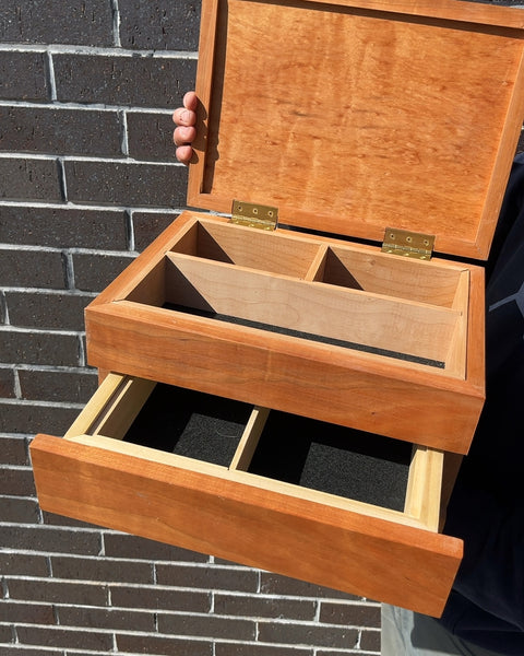 Serious Wooden Jewelry Box with Drawer