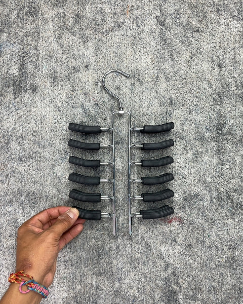 Chrome and Rubber Tie Hanger