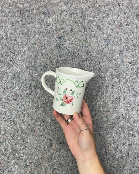Ceramic Creamer with Rose Design