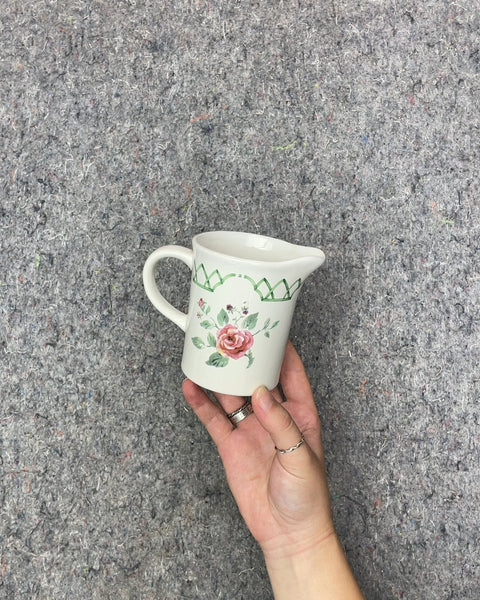 Ceramic Creamer with Rose Design