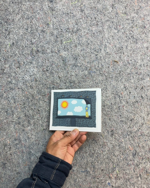 Greeting Card with Sun and Clouds Design
