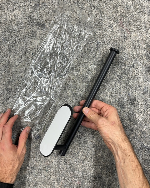 Black Metal Paper Towel Holder With Adhesive Back, 13"