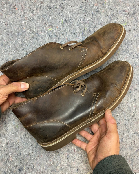 Clarks Leather Chukka Boots, Sz 10.5 M US or 44 EU