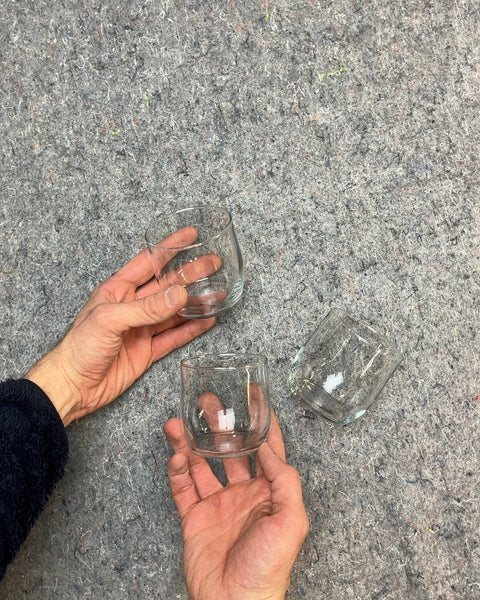 Set of Three Sexy Clear Glass Tumblers