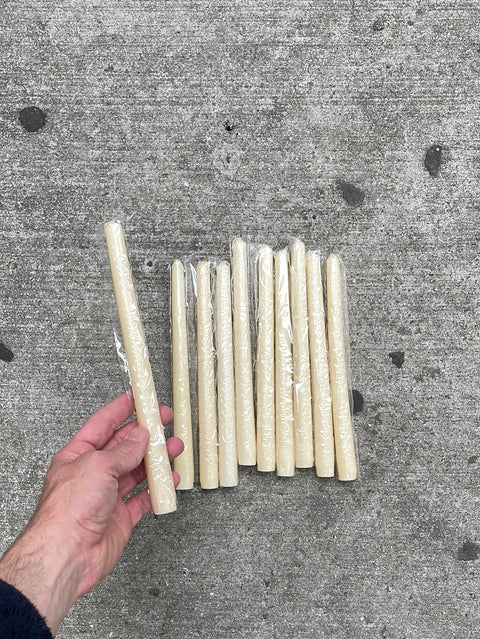10 Ivory Taper Candles