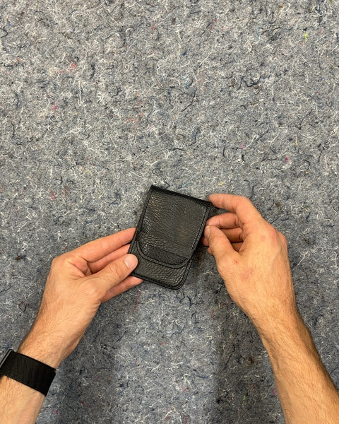 Black Textured Leather Cardholder