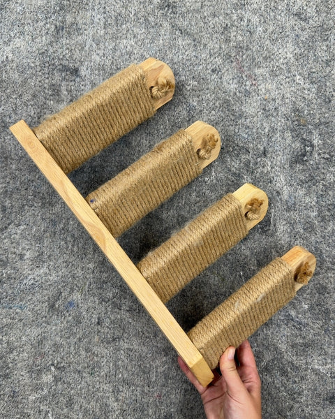 Wooden Cat Scratcher Ladder with Rope Steps, 17 in