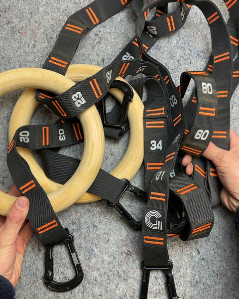 Gonex Wooden Gymnastic Rings with Straps