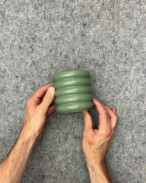 The Sill Green Ribbed Ceramic Planter, H4"