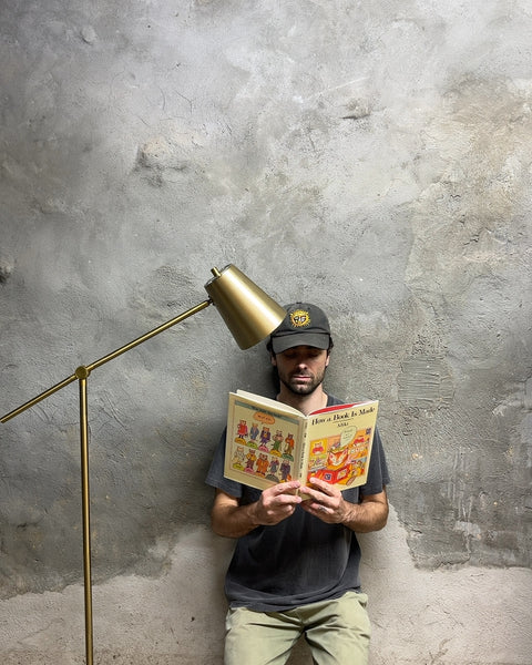 Brass Adjustable Floor Lamp, H60"