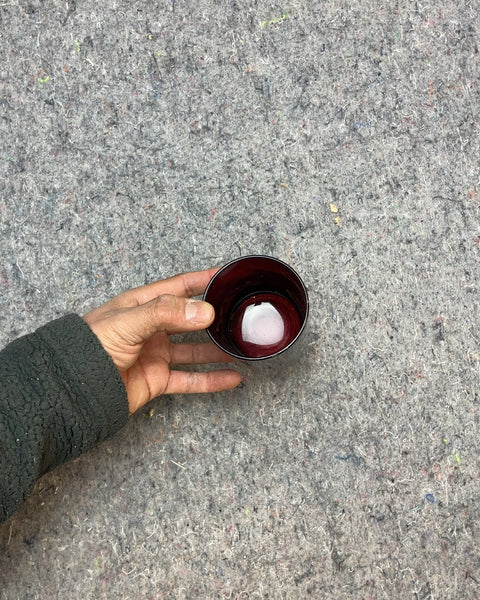 Chic Red Glass Candle Holder
