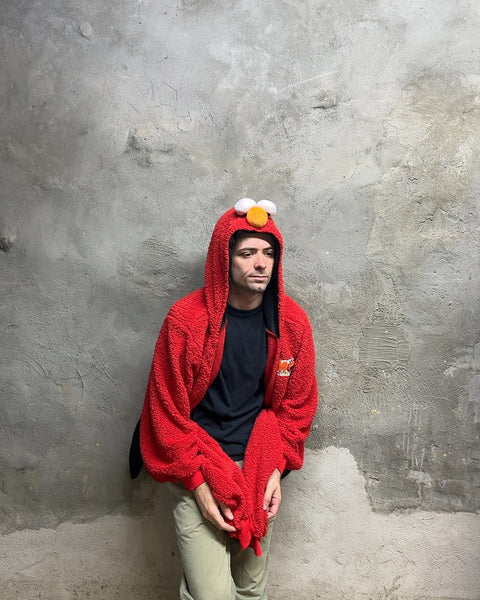 Elmo Fleece Hoodie Jumpsuit, Size L/XL