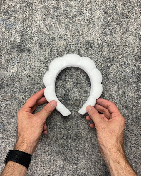Handmade White Puffy Headband