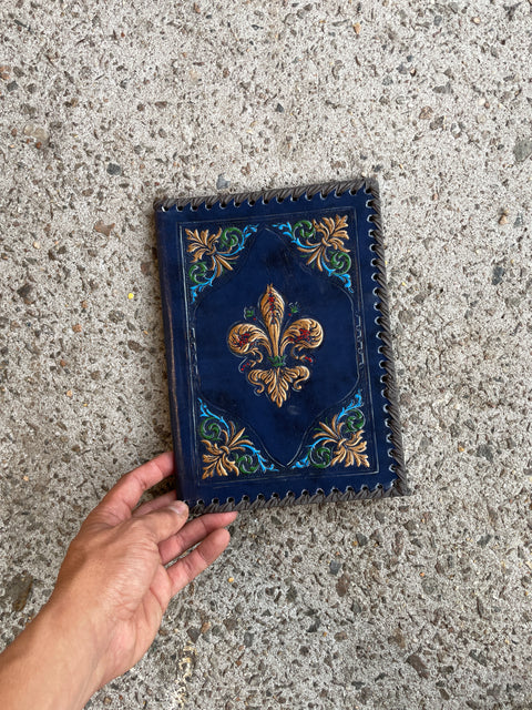 Fleur des Lis Leather Book Cover