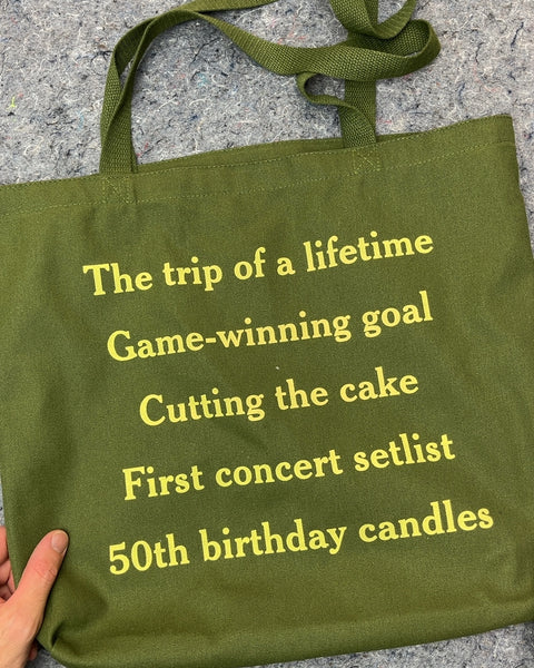 Big Framebridge Green Canvas Tote Bag