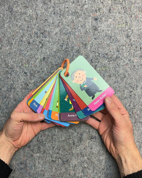 Kids Learning Flash Cards with Important Folks