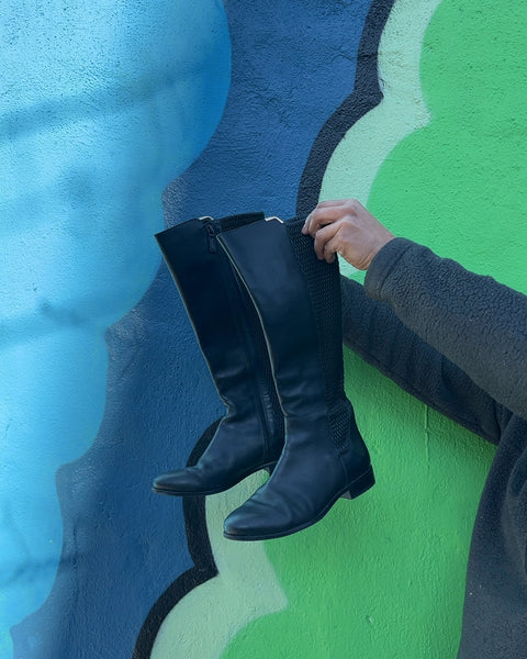 Cole Haan Black Knee High Boots, Size Size US 8B